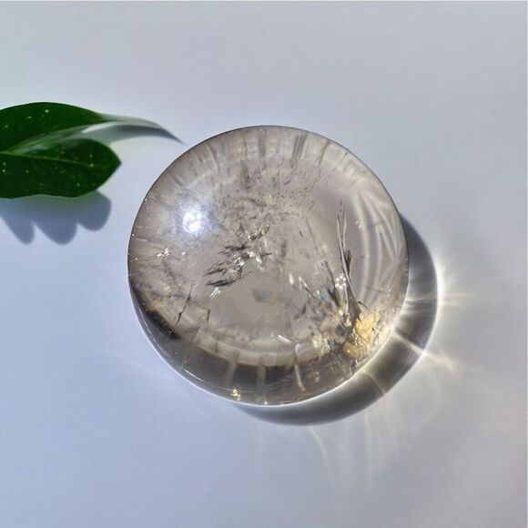 Smoky Quartz Crystal Sphere with Rainbow‎ Flash (1) - Picture 1 of 12